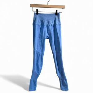 NUX Blue Compression Link Up Mesh Panel Leggings- Size Small